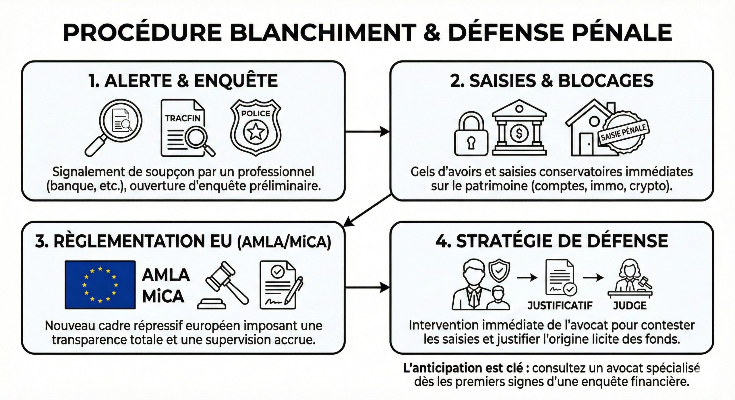 Parcours procédural, des premières alertes aux saisies, et met en avant le rôle crucial de l'avocat face au nouveau cadre réglementaire